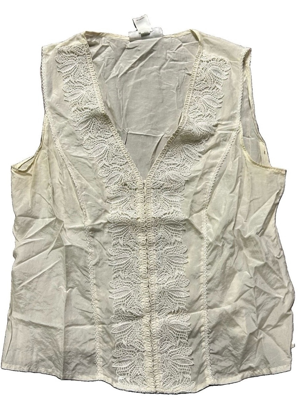 Women’s White House Black Market White Tank Top Blouse Size XL